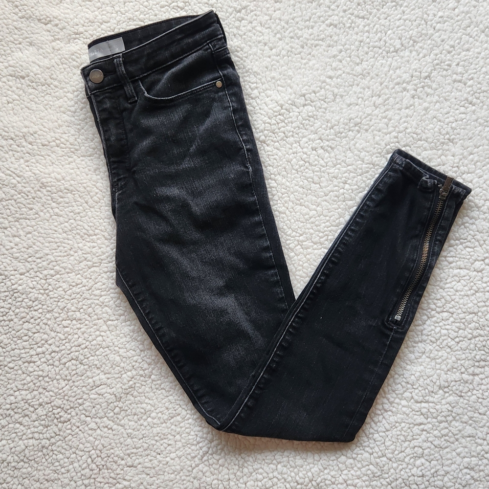 Athleta Sculptek Carbon Wash Ankle Zipper Ultra Skinny Jeans Size 4